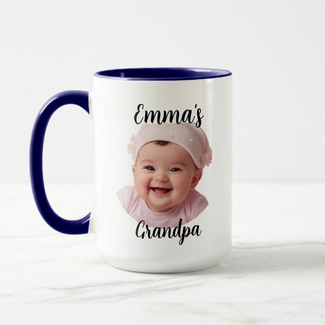 Grandpa Mug - Custom Baby Face Gift For Papaw (Left)