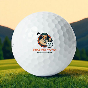 Grandpa Name and Golfer Icon custom Golf Balls