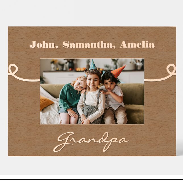 Grandpa Name Personalised wooden picture frame (Creator Uploaded)