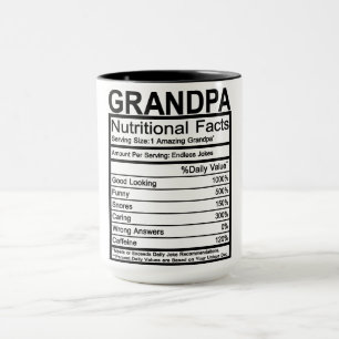 Grandpa Nutritional Facts Mug