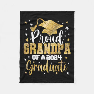 Grandpa Of A 2024 Graduate Cl Senior Graduation Fleece Blanket