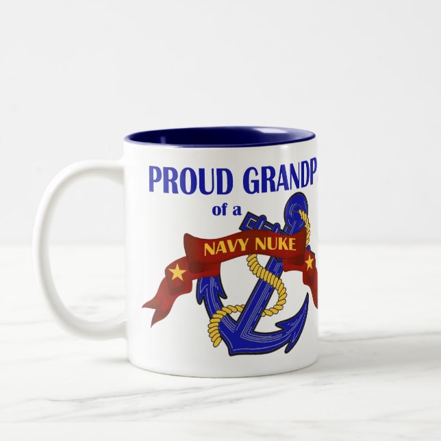 Grandpa of a Navy Nuke Two-Tone Coffee Mug (Left)