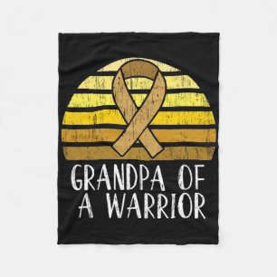Grandpa Of A Warrior Childhood Cancer Awareness Fleece Blanket