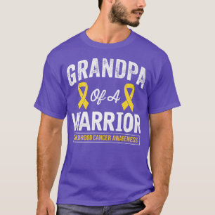 Grandpa of A Warrior Childhood Cancer Awareness Go T-Shirt