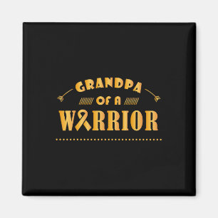 Grandpa of a Warrior Childhood Cancer Ribbon Aware Magnet