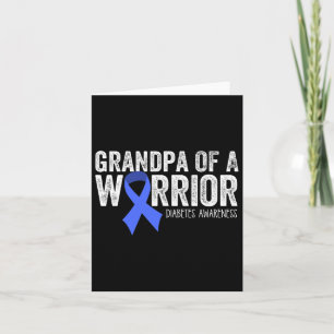 Grandpa Of A Warrior T1d Diabetic Blue Ribbon Supp Card