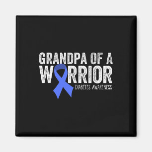 Grandpa of a Warrior T1D Diabetic Blue Ribbon Supp Magnet