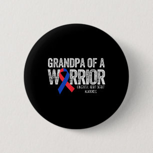 Grandpa Of A Warrior T Shirt Chd Congenital Heart 6 Cm Round Badge