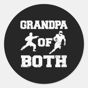 Grandpa Of Both Funny Footll And Karate Grandpa Classic Round Sticker
