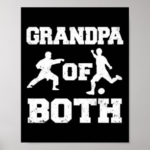 Grandpa Of Both Funny Soccer And Karate Grandpa Poster