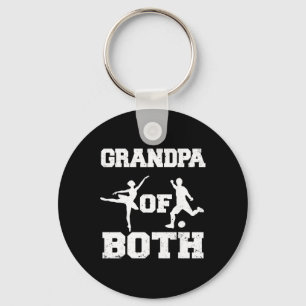 Grandpa Of Both Llet Soccer Funny Dance Sports Gra Key Ring