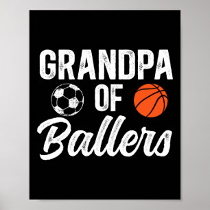 Grandpa Of Byllers Bysketbyll Soccer Grandpa Of By Poster