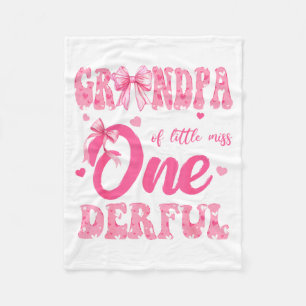 Grandpa of Little Miss Onederful 1st Birthday Girl Fleece Blanket