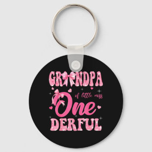 Grandpa of Little Miss Onederful 1st Birthday Girl Key Ring