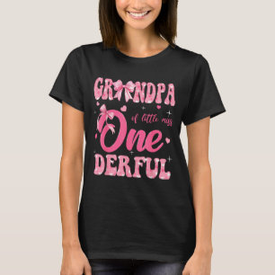 Grandpa of Little Miss Onederful 1st Birthday Girl T-Shirt