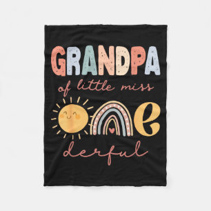 Grandpa Of Little Miss Onederful First Birthday Bo Fleece Blanket