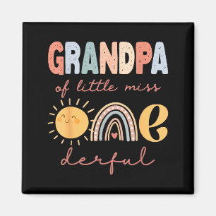 Grandpa Of Little Miss Onederful First Birthday Bo Magnet