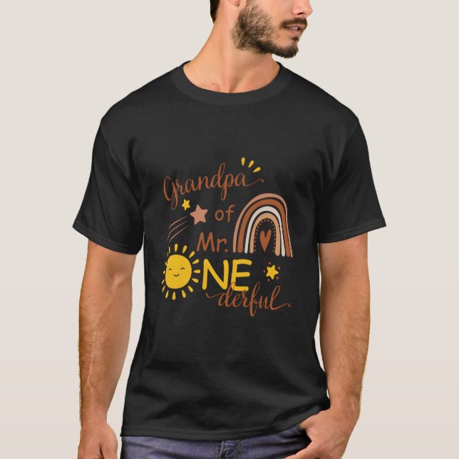 Grandpa Of Mr One-Derful Py Boho Sun 1St T-Shirt (Front)