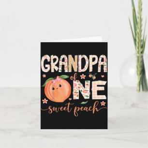 Grandpa Of One Sweet Peach 1st Birthday Girl Party Card