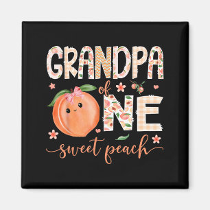 Grandpa Of One Sweet Peach 1st Birthday Girl Party Magnet