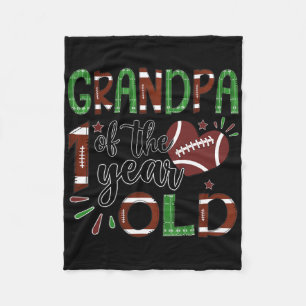 Grandpa Of The 1 Year Old Football 1st Year Down B Fleece Blanket