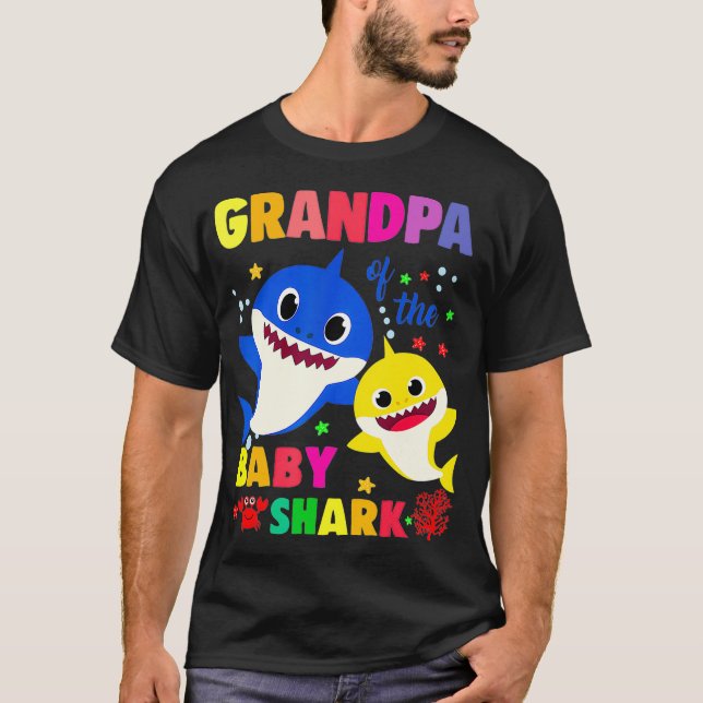 Grandpa Of The Baby Shark Birthday Grandpa Shark _ T-Shirt (Front)