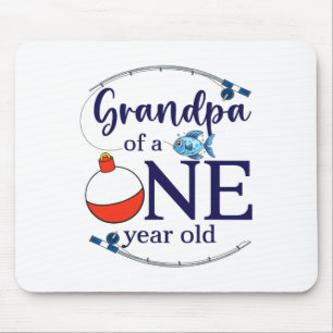 Grandpa Of The Big One Fishing Boy First Birthday Mouse Pad