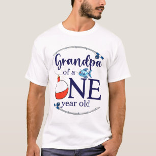 Grandpa Of The Big One Fishing Boy First Birthday T-Shirt