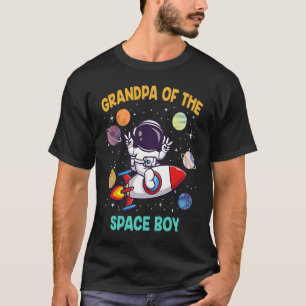 Grandpa Of The Birthday Astronaut Space Boy Theme T-Shirt