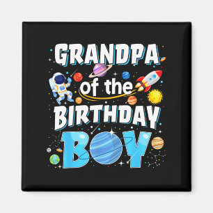 Grandpa Of The Birthday Boy Astronaut Space Magnet