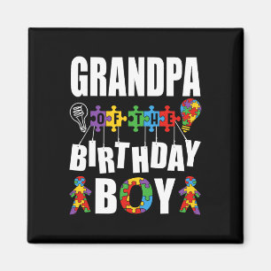 Grandpa Of The Birthday Boy Autism Awareness Celeb Magnet