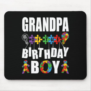 Grandpa Of The Birthday Boy Autism Awareness Celeb Mouse Pad