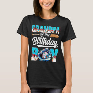 Grandpa of The Birthday Boy Baseball Ice Cream T-Shirt