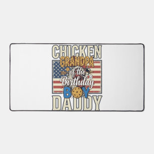 Grandpa of the Birthday Boy Cookie Milk Shirt Desi Desk Mat