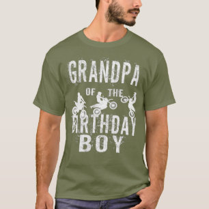 Grandpa Of The Birthday Boy Dirt Bike Bday Party T-Shirt