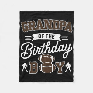 Grandpa Of The Birthday Boy Football Party Family  Fleece Blanket