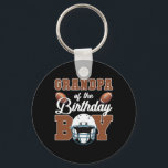 Grandpa Of The Birthday Boy Football Party Family  Key Ring<br><div class="desc">Grandpa Of The Birthday Boy Football Party Family Matching</div>