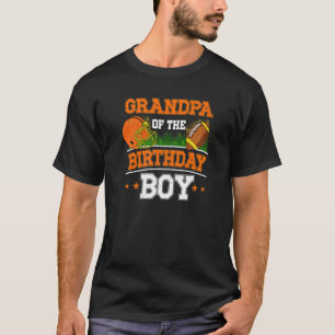Grandpa Of The Birthday Boy Football Soccer Theme T-Shirt