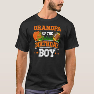 Grandpa Of The Birthday Boy Football Soccer Theme  T-Shirt