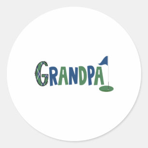 Grandpa Of The Birthday Boy Hole In One Golf Sport Classic Round Sticker