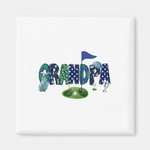 Grandpa Of The Birthday Boy Hole In One Golf Sport Magnet