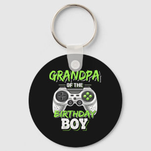 Grandpa Of The Birthday Boy Matching Video Game Bi Key Ring