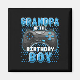 Grandpa Of The Birthday Boy Matching Video Game Bi Magnet