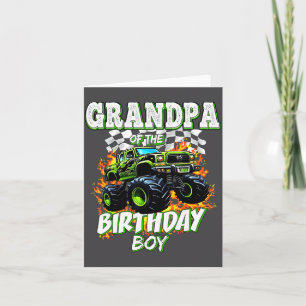 Grandpa Of The Birthday Boy Monster Truck Birthday Card