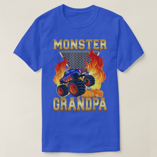 Grandpa of the Birthday Boy Monster Truck Matching T-Shirt (Design Front)