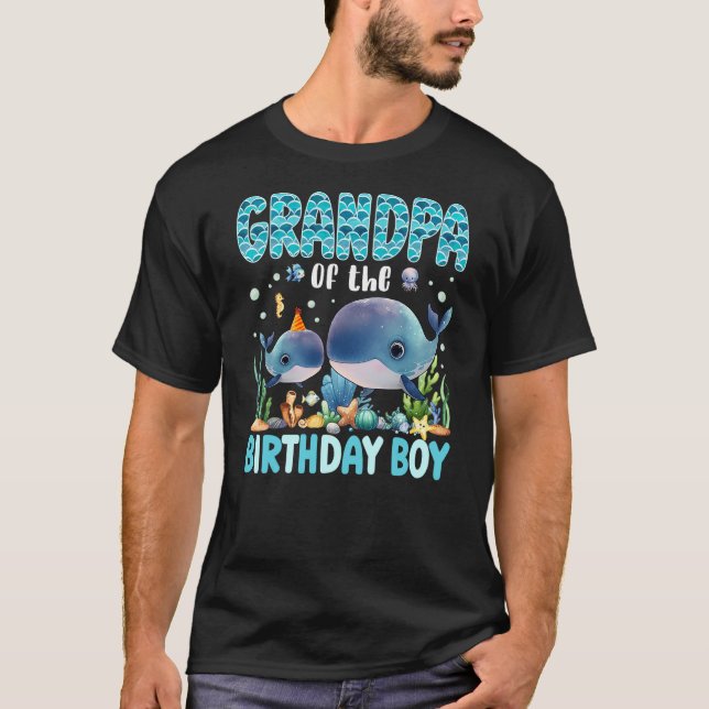 Grandpa Of The Birthday Boy Sea Fish Aquarium Sea  T-Shirt (Front)