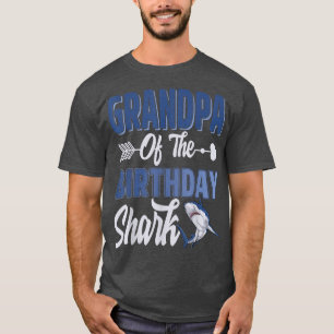 Grandpa Of The Birthday Boy Shark Ocean Matching F T-Shirt