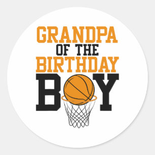 Grandpa Of The Birthday Boy Sketll Family Birthday Classic Round Sticker