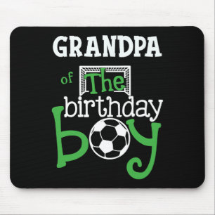 Grandpa Of The Birthday Boy Soccer Player Matching Mouse Pad