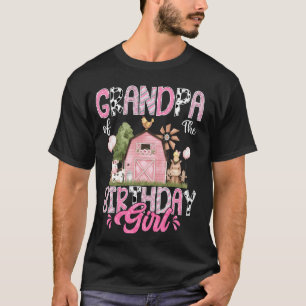 Grandpa Of The Birthday Girl 1St Birthday Pink Cow T-Shirt